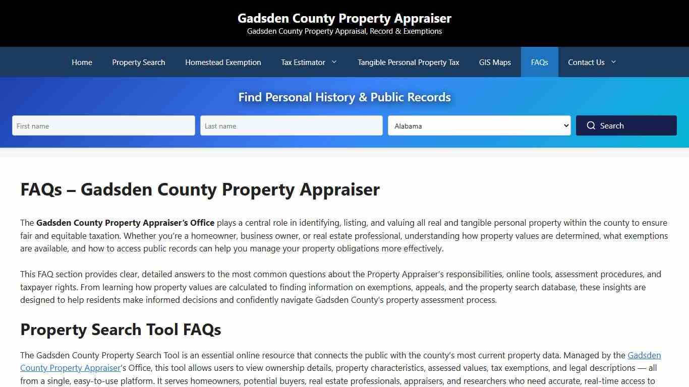 FAQs - Gadsden County Property Appraiser